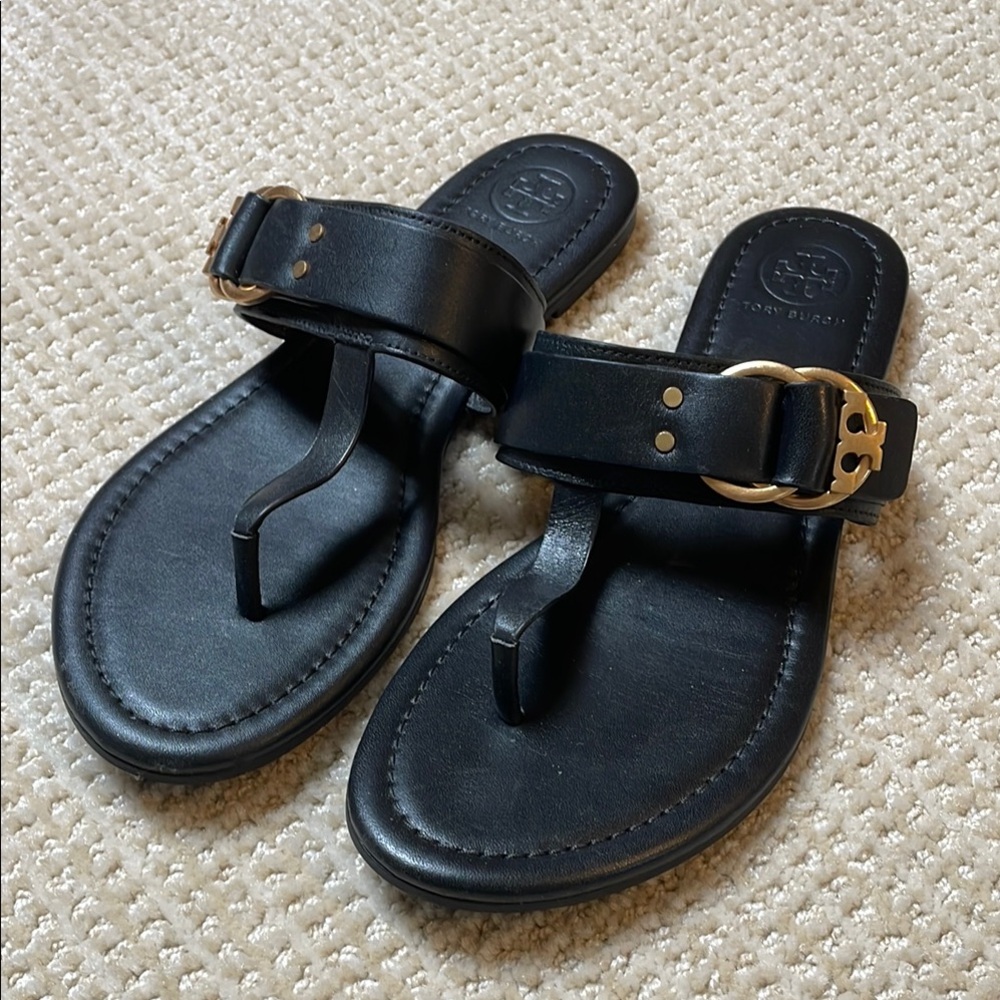 Tory Burch Black Leather Sandals